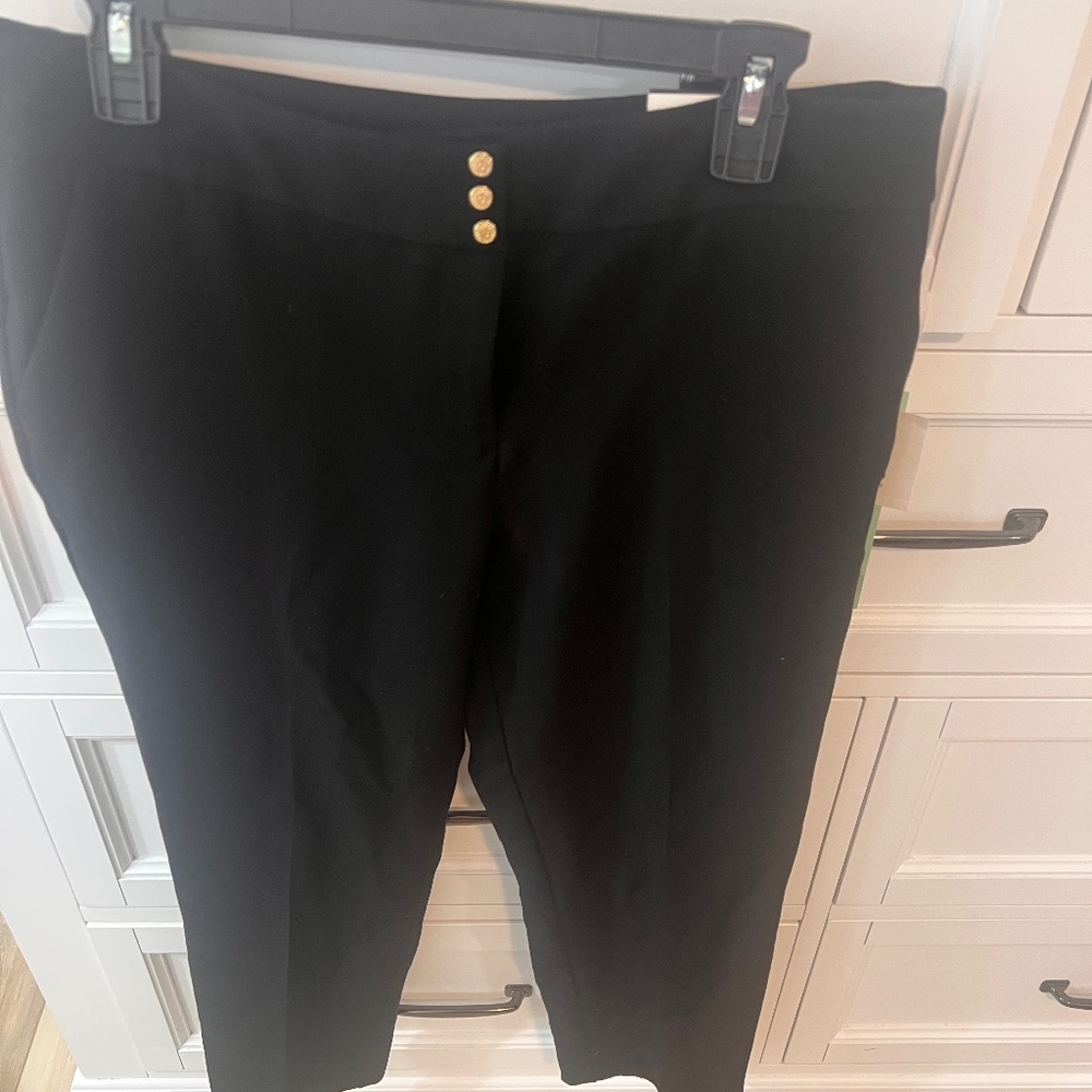 Womens Anne Klein size 10 p ankle Black pants NWT